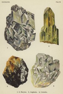 Sulphates, barytes, anglesite, celestite by English School