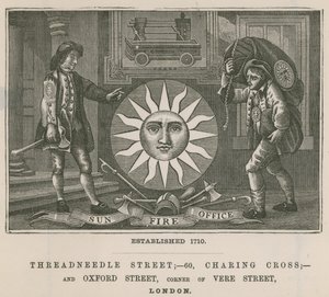 Sun Fire Office, Threadneedle Street, 60 Charing Cross, and Oxford Street, London