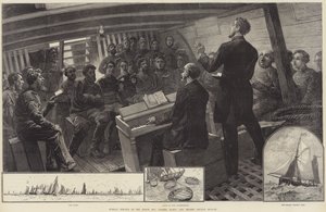 Sunday Service in the North Sea Fishing Fleet, the Thames Church Mission by English School