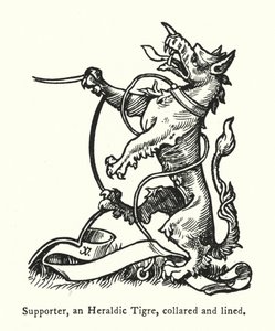Supporter, an Heraldic Tigre, collared and lined by English School