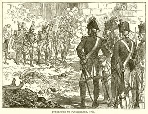 Surrender of Pondicherry, 1761 by English School