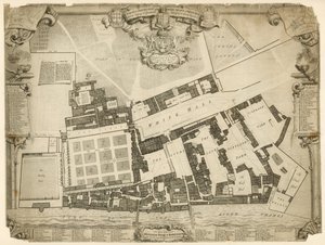 Survey and Ground Plot of the Royal Palace of Whitehall, 1680, with the Lodgings and Apartments Belonging to Their Majesties by English School