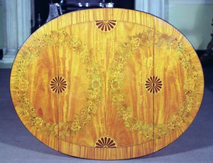 Table-top view of Pembroke table in Hepplewhite style, late 18th century by English School