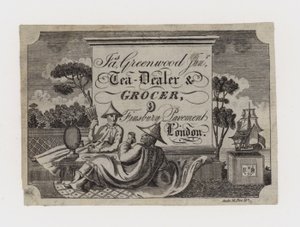 James Greenwood Tea Dealer and Grocer, trade card by English School