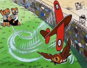 Teddy bear flying toy aeroplane