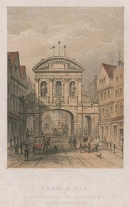 Temple Bar as It Appeared at the Commencement of the 18th Century by English School