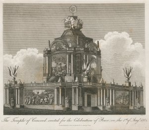 Temple of Concord Erected for the Peace of 1814 by English School