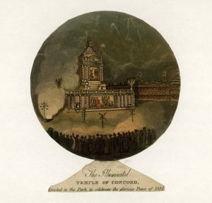 Temple of Concord to celebrate the Peace of 1814 by English School