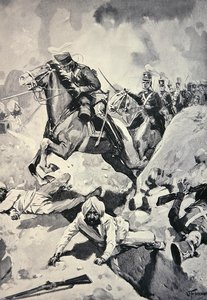 Thackwell Leads the 3rd Light Dragoons Through Sikh Earthworks, Battle of Sobraon by English School