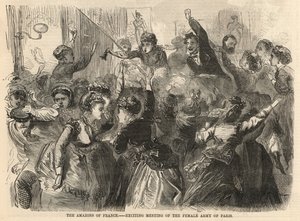 The Amazons of France; Exciting meeting of the female army of Paris by English School