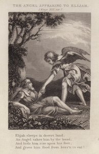 The Angel Appearing to Elijah by English School