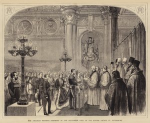 The Anglican Wedding Ceremony in the Alexander Hall of the Winter Palace, St Petersburg