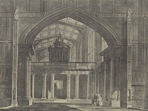 The Ante-Chapel, 1816 (engraving) by English School
