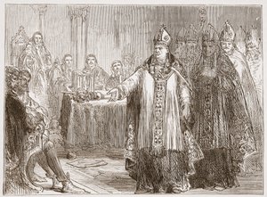 The Archbishops of York and Canterbury before the Parliament at Westminster Abbey by English School