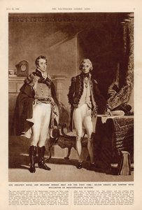 The Army and Navy: An Interview between Arthur Wellesley (1769-1852) Duke of Wellington and Lord Horatio Nelson (1758-1805) from The London Illustrated News, 12th July 1941