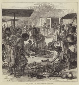 The Ashantee War, the Market-Place at Coomassie by English School
