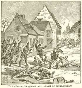 The Attack on Quebec and Death of Montgomery by English School