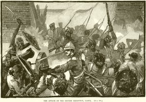 The Attack on the British Residency, Cabul by English School