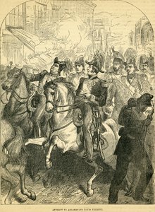 The Attempt to assassinate King Louis Philippe of France, illustration from Cassells Illustrated History of England, 1857-1858 by English School