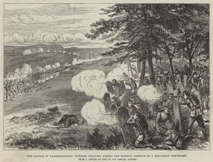 The Battle of Karahassankoi, Turkish Infantry Taking the Russian Position in a Bulgarian Graveyard by English School