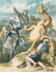 The Battle with the Great Monster by English School