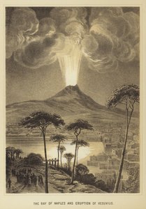 The Bay of Naples and eruption of Vesuvius by English School