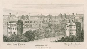 The Bear Garden and the Globe, Bankside, London, from the Venetian Map by English School