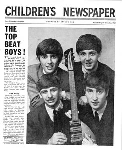 The Beatles, front page of The Childrens Newspaper, December 1963