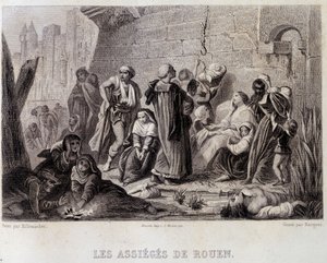 The Besieged of Rouen (engraving) by English School