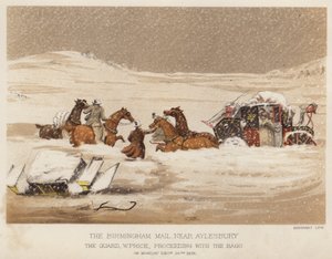 The Birmingham mail, near Aylesbury, the guard W Price, proceeding with the bags by English School