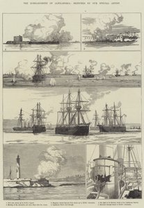 The Bombardment of Alexandria by English School