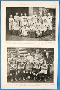 The Bombay Gymkhanas and The London Caledonians, football teams featured in The Illustrated Sporting and Dramatic News, 21st November 1891 by English School