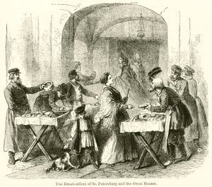 The Bread-Sellers of St Petersburg and the Great Bazaar by English School