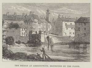 The Bridge at Aberystwith, destroyed by the Flood by English School