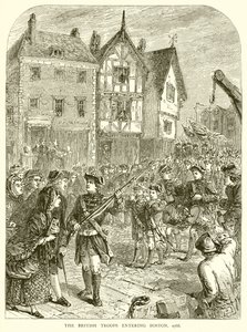 The British Troops entering Boston, 1768 by English School