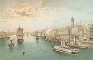 The Broomielaw, Glasgow - Looking West by English School