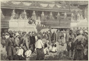 The Buddhist Archbishop of Burma Receiving Sir Frederick Roberts in the Monastery at Mandalay by English School