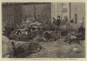 The Carlist War in Spain, Wounded Republicans in the Church of San Juan, Somorrostro by English School