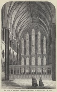 The Choir of Worcester Cathedral by English School