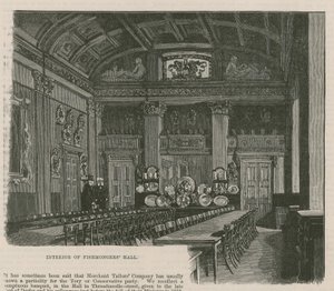 The City Guilds: The Fishmongers Company: Interior of the Fishmongers Hall by English School