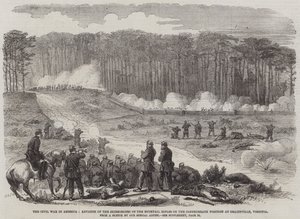 The Civil War in America, Advance of the Skirmishers of the Bucktail Rifles on the Confederate Position at Drainsville, Virginia by English School