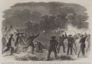 The Civil War in America, Attack on the Pickets of the Garibaldi Guard on the East Branch of the Potomac by English School