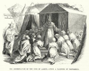 The Consecration of the Sons of Aaron (engraving after Raffaelle) by English School