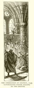 The Coronation of Stephen, 1135. Consecrated Wafer falling to the Ground