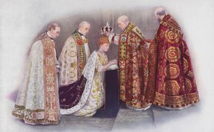 The Coronation of the Queen by the Archbishop of Canterbury by English School