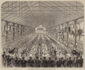 The Crimean Banquet at Dublin, 22 October 1856 (engraving) by English School