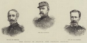 The Crisis in France, the Orleans Princes (engraving) by English School