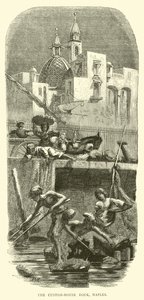 The Custom-House Dock, Naples by English School