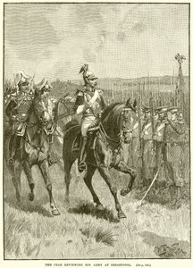 The Czar Reviewing His Army at Sebastopol by English School