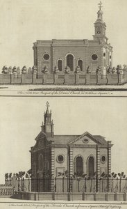 The Danes Church in Wellclose Square and the Swedes Church in Princes Square, Ratcliff Highway, London by English School
